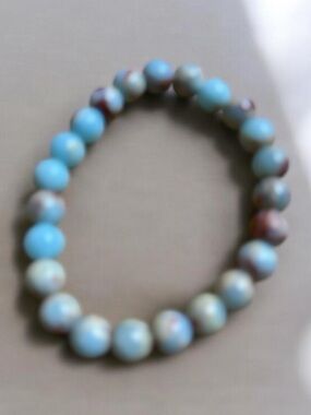 Imperial Jasper 8mm Bead Stretch Bracelet - Blue Multitone Women’s Jewelry